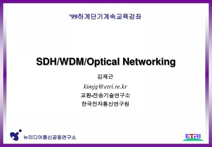 sdh wdm optical networking