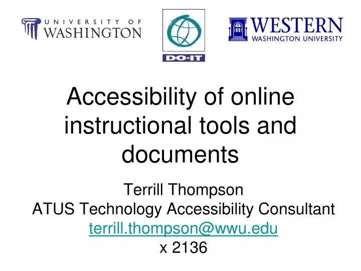 accessibility of online instructional tools and documents