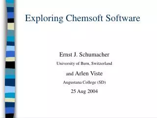 Exploring Chemsoft Software