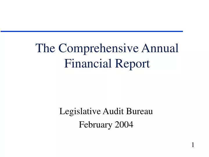 the comprehensive annual financial report