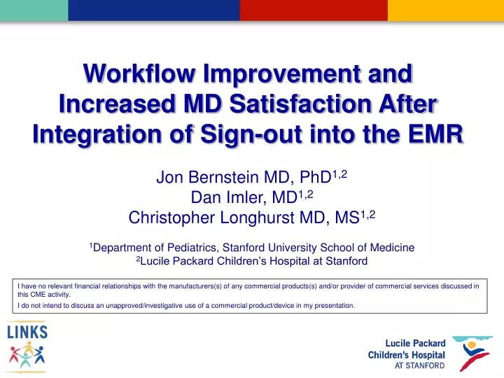 workflow improvement and increased md satisfaction after integration of sign out into the emr