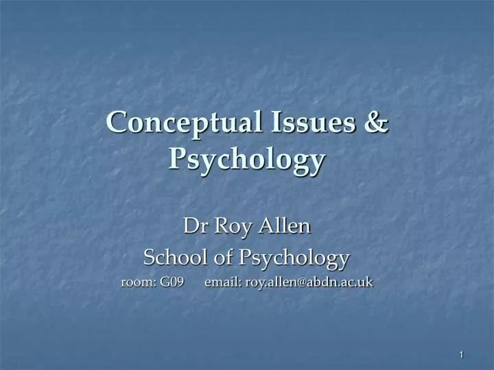 conceptual issues psychology