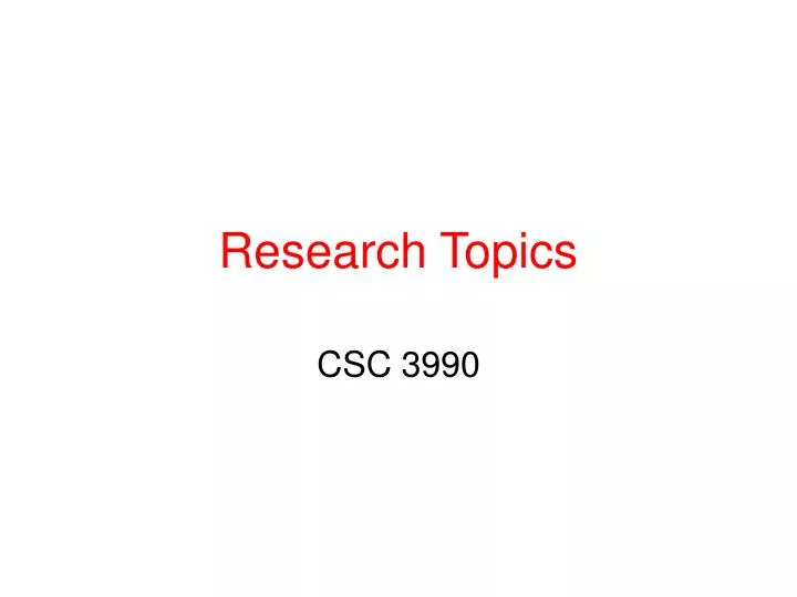 research topics
