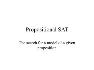 Propositional SAT