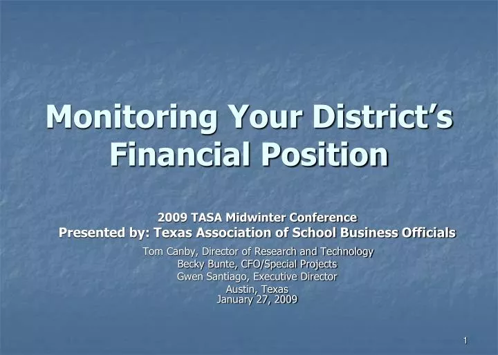 monitoring your district s financial position
