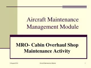 Aircraft Maintenance Management Module