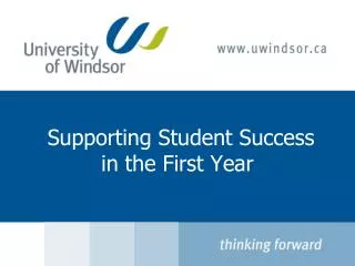 Supporting Student Success in the First Year