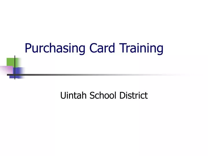 purchasing card training