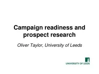 Campaign readiness and prospect research