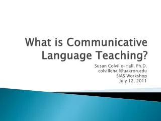 what is communicative language teaching