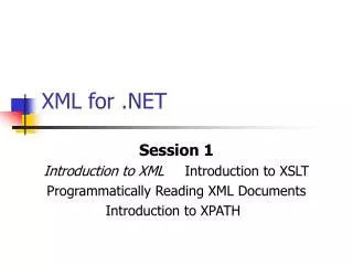 XML for .NET