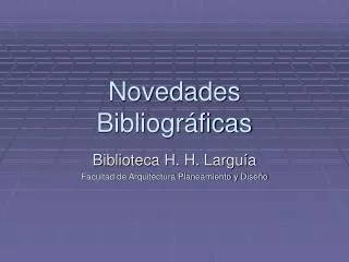 novedades bibliogr ficas