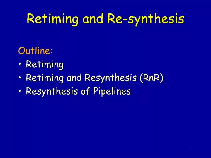 retiming and re synthesis