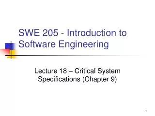 SWE 205 - Introduction to Software Engineering