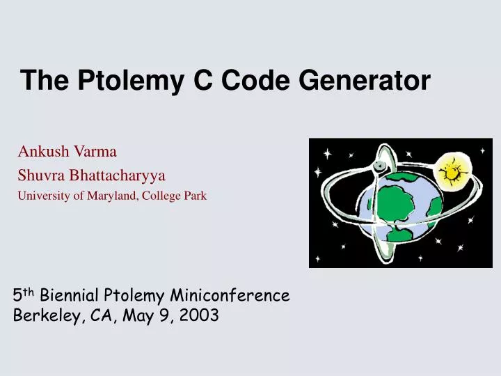 the ptolemy c code generator
