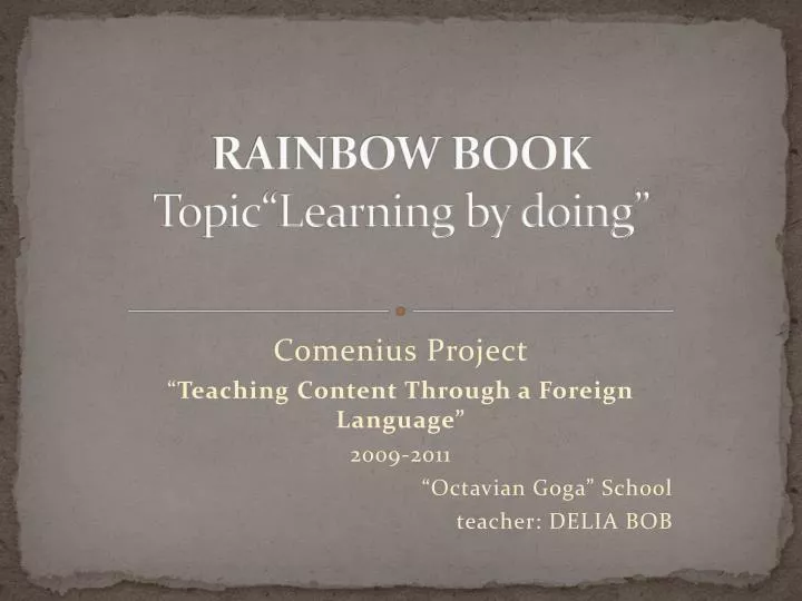 rainbow book topic learning by doing