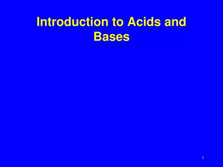 introduction to acids and bases