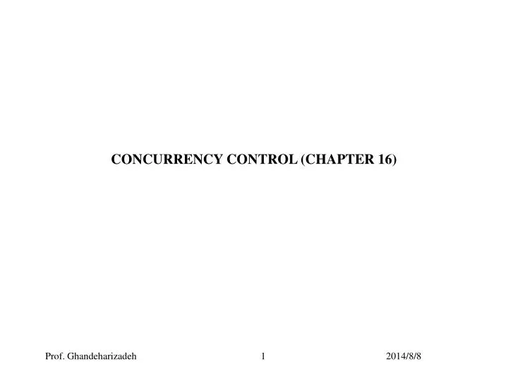 concurrency control chapter 16