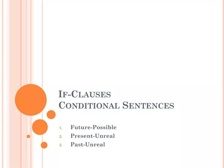 if clauses conditional sentences