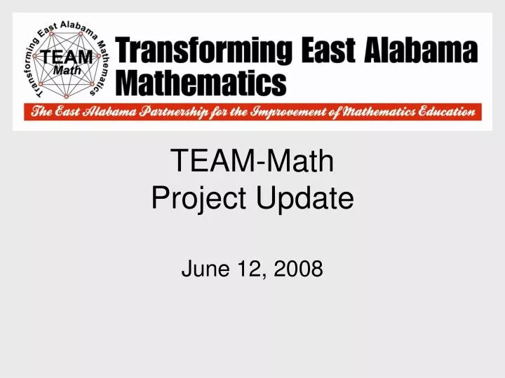 team math project update