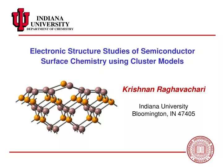 electronic structure studies of semiconductor surface chemistry using cluster models