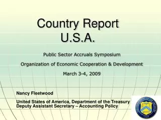 Country Report U.S.A.