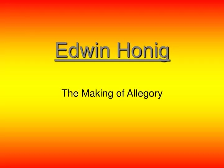 edwin honig