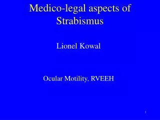 Medico-legal aspects of Strabismus