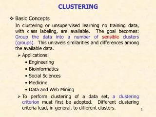 CLUSTERING Basic Concepts