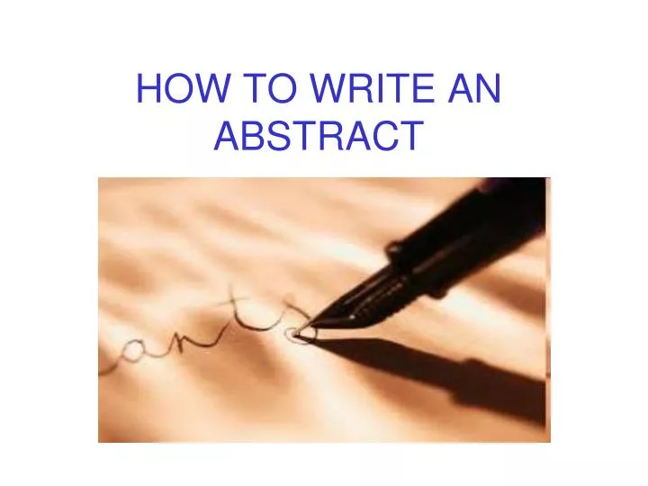 how to write an abstract