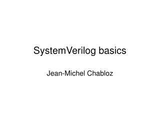 SystemVerilog basics