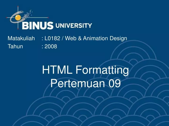 html formatting pertemuan 09