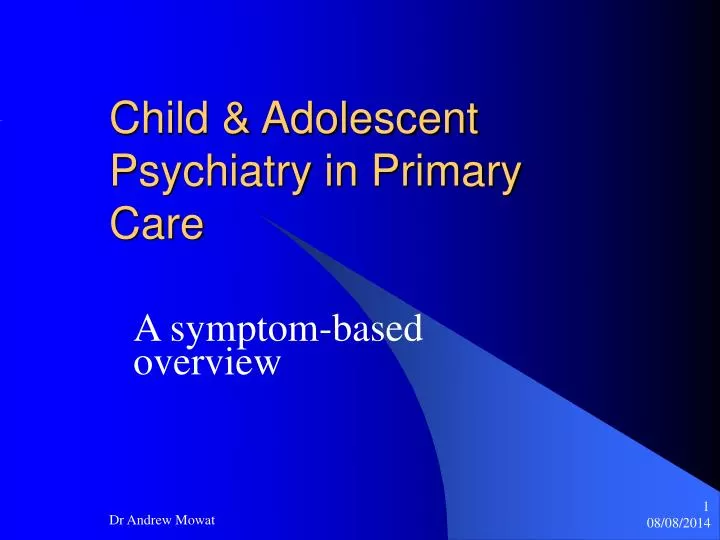 child adolescent psychiatry in primary care