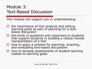 Module 3: Text-Based Discussion
