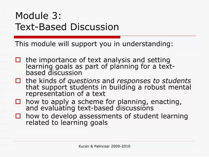 module 3 text based discussion