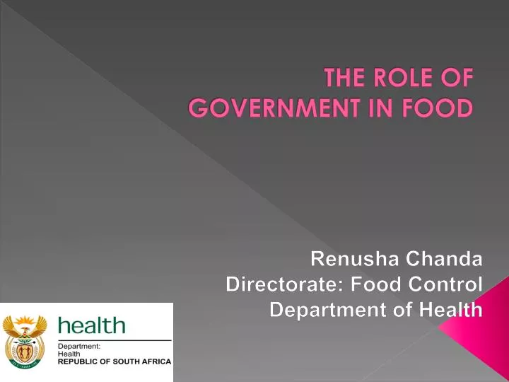 the role of government in food