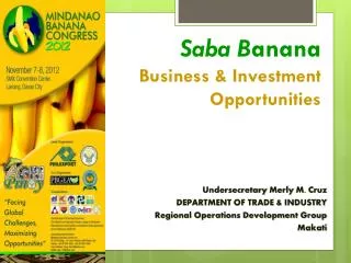 Saba B anana Business &amp; Investment Opportunities