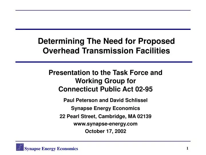 determining the need for proposed overhead transmission facilities
