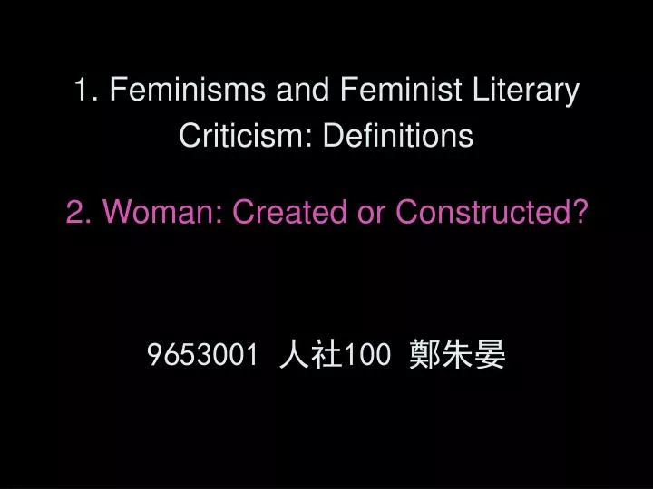 1 feminisms and feminist literary criticism definitions