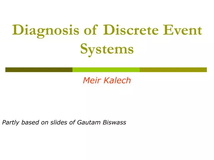 diagnosis of discrete event systems