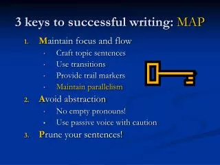 3 keys to successful writing: MAP