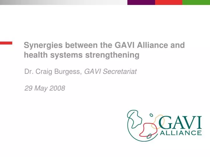 synergies between the gavi alliance and health systems strengthening