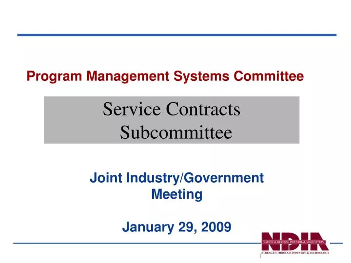 program management systems committee