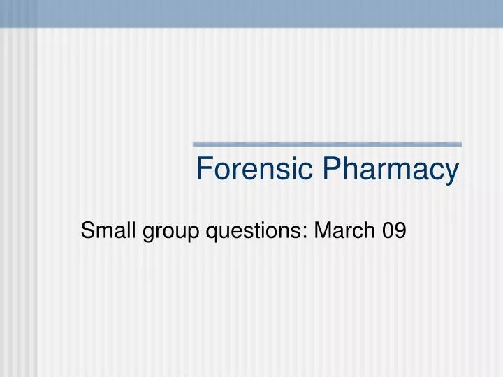 forensic pharmacy