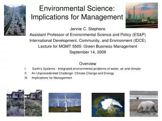 Environmental Science: Implications for Management
