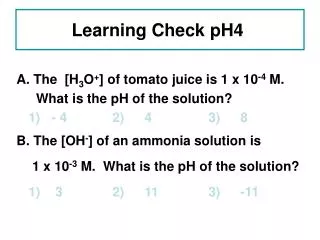 Learning Check pH4