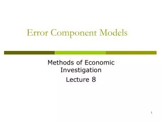 Error Component Models