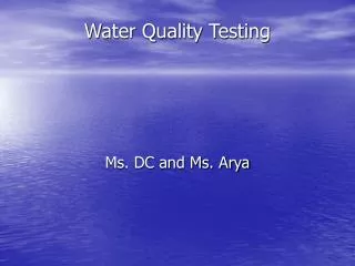 Water Quality Testing