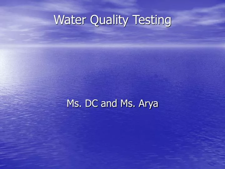 water quality testing