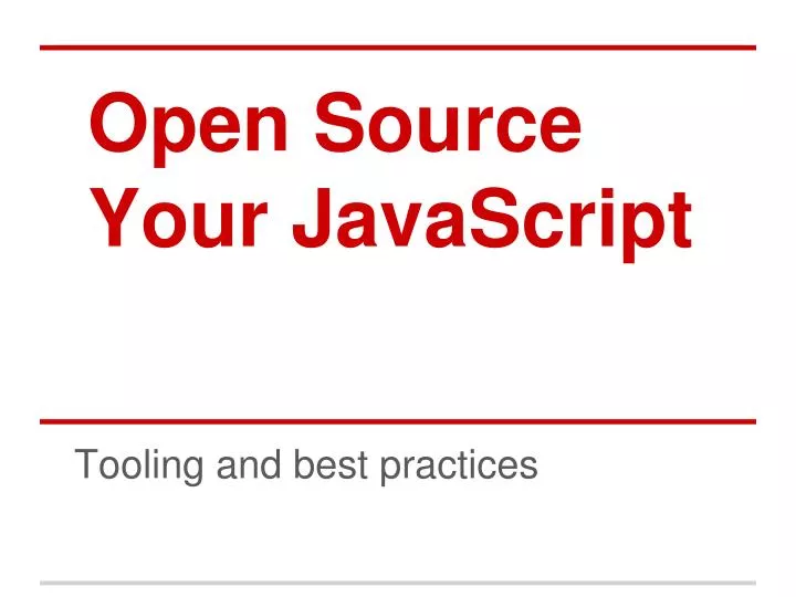 open source your javascript